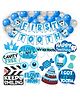 Wobbox First Tooth Decoration Items, I Got My First Tooth Decoration Items, First Tooth Celebration Blue Pack Of-34