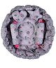 Babytoons Baby Reversible Round Cotton Bedding Set Mattress with 4 Multi Shape Pillows for Baby Boys and Baby Girls (0-12 Month) Grey