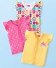 Babyhug 100% Cotton Kint Sleeveless Front Open Vests Polka Dot Print Pack of 3 - Multicolor