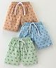 Teddy Sinker Above Knee Length Shorts Aeroplane Print Pack of 3 - Multicolour