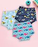 Moms Home 100% Cotton Unisex Baby Padded Underwear -Bee,Fish & Rocket -Size 0 (6-12M) - Pack of 3