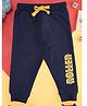 Pantaloons Baby Cotton Always Playing With My Friends Text Printed Track Pant - Navy Blue