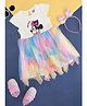 Pantaloons Baby Cotton Mickey & Friends Featuring Cap Sleeves Minnie Mouse Printed Dress With Bow Detailed Hair Band - Multi Colour