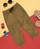 Pantaloons Baby Poplin Solid Joggers - Olive Brown