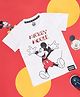 Pantaloons Baby Cotton Mickey & Friends Featuring Half Sleeves Mickey Mouse Printed Tee - White & Pink