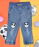 Pantaloons Baby Panda Patch Detailed Mild Washed Joggers - Medium Blue