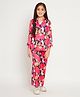 READIPRINT Satin Full Sleeves  Floral Printed Shirt With Coordinating Pant Set -  Magenta Pink