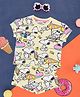 Pantaloons Junior Cotton Knit Peanuts Featuring Snoopy Printed Nightsuit - Yellow