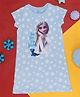Pantaloons Junior Cotton Knit Disney Princess Featuring Cap Sleeves Frozen Elsa Printed Night Gown - Blue
