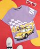 Pantaloons Junior Cotton Half Sleeves Car Printed Tee - Purple