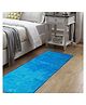 Kuber Industries Velvet Bedside Runner Home Floor Decor Rugs For Living, Dinning, Office, Rooms & Bedroom 5X2 Ft.,Blue, 54KM3921