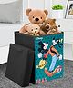 Kuber Industries Goofy Toy Storage Box  Laundry Basket for Toys  Folding Laundry Basket  Clothes Hamper with Lid & Handles  Storage Basket for Bathroom  60 LTR  Black