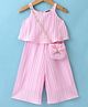 Little Kangaroos Sleeveless Jumpsuit with Sling Bag - Baby Pink