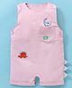 Little Kangaroos 100% Cotton Knit Sleeveless Romper Dino Patch - Red