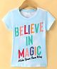 Smarty Girls 100% Cotton Half Sleeves T-Shirt Text Print - Blue