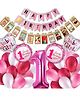 Surprise Decor First Birthday Decorations for Girls, Kids, - Pink 1st Birthday Decorations for Girls - 1st Birthday Theme Decoration Combo - 1st Birthday Party Supplies for Girls