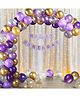Surprise Decor Purple & Golden with White Net Curtain for Birthday Decoration Combo Kit for Boys & Girls Kids || Balloons for Birthday Decorations || Birthday Decorations for Wife ( Pack of 53 pcs )