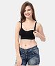 Fabme Cotton Sleeveless Solid Padded Maternity Nursing Bra - Black
