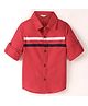 INFINITY Cotton Woven Full Sleeves Striped Shirt - Red