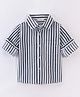 INFINITY Cotton Woven Full Sleeves Striped Shirt - White