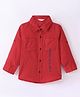 INFINITY Cotton Woven Full Sleeves Placement Text  Shirt - Red