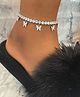 Yu Fashions Butterfly Rhinestone High Fashion Korean Anklet