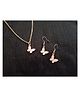 Yu Fashions Butterfly Charm High Fashion Earring & Pendent Set -Pink- 10 g