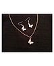 Yu Fashions Butterfly Charm High Fashion Earring & Pendent Set- White - 10 g