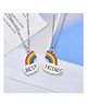 Yu Fashions Best Friend Rainbow Couple Pendent Dual Necklace Chain