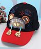 PASSION PETALS My Bear Applique Summer Cotton Cap - Black & Red- Diameter13