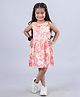 Kiddopanti Cotton Jersey Sleeveless Floral & Leaves Printed Fit & Flared Dress - Mutli Colour