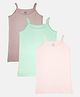 Kiddopanti Pack Of 3 Sleeveless Solid Camisoles -  Lilac Aqua Green & Baby Pink