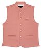 CAVIO Sleeveless Solid Nehru Jacket - Pink
