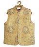 CAVIO Sleeveless Abstract Printed  Cotton Nehru Jacket - Yellow