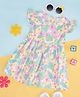 Pantaloons Baby Frill Sleeves Floral Printed  Cotton Flared Dress  - Snow White