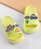 Oh! Pair Slip On Clogs With Police Car Applique - Green