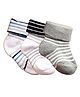 NEXT2SKIN Pack Of 3 Striped Soft Cotton Socks -  White & Grey