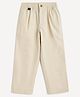 Campana Cotton Lycra Mid Rise Solid Trousers - Beige