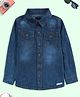 Kiddopanti Full Sleeves Mild Washed Denim Shirt - Blue