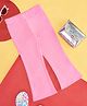 Pantaloons Junior Terry Solid Bell Bottom Pant - Sachet Pink