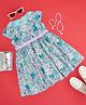 Pantaloons Junior Cap Sleeves Floral Printed Dress - Teal Green