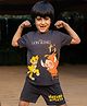 Nap Chief Cotton The Lion King Featuring Half Sleeves Character Printed Tee With Shorts - Woodland Gray