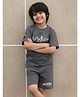 Nap Chief Cotton Warner Bros Featuring Half Sleeves Harry Potter Text Printed Tee With Shorts - Grey