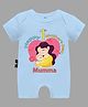 The Peppy Tend Mothers Day Theme Half Sleeves Happy 1st Mothers Day Mumma Text Printed Romper - Blue