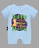 The Peppy Tend Mothers Day Theme Half Sleeves Happy First Mothers Day Mommy Text Printed Romper - Blue