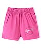 Fido Single Jersey Knit Above Knee Length Shorts with Text Print - Pink