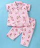 Fido Single Jersey Knit Half Sleeves Night Suit Floral Print - Pink