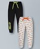 Plum Tree Pack Of 2 Fishes & Hello Text Printed Joggers - Bleach Melange & Navy Blue