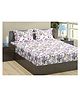 Trance Home Linen Floral Print Cotton Double King Fitted Bedsheet- Huvu Lilac
