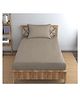 Trance Home Linen Premium Soft Pure Cotton Single Flat Bedsheet with 1 Pillow Cover 54 x 90 Inch- Mocha
